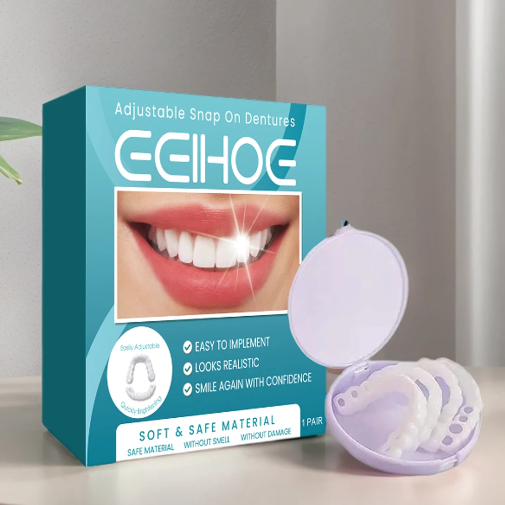 

Adjustable Dentures Teeth Imitation Tooth Cover Decorate Clip in Veneers Teeth Enhance Aesthetic Fake Teeth for Men Women