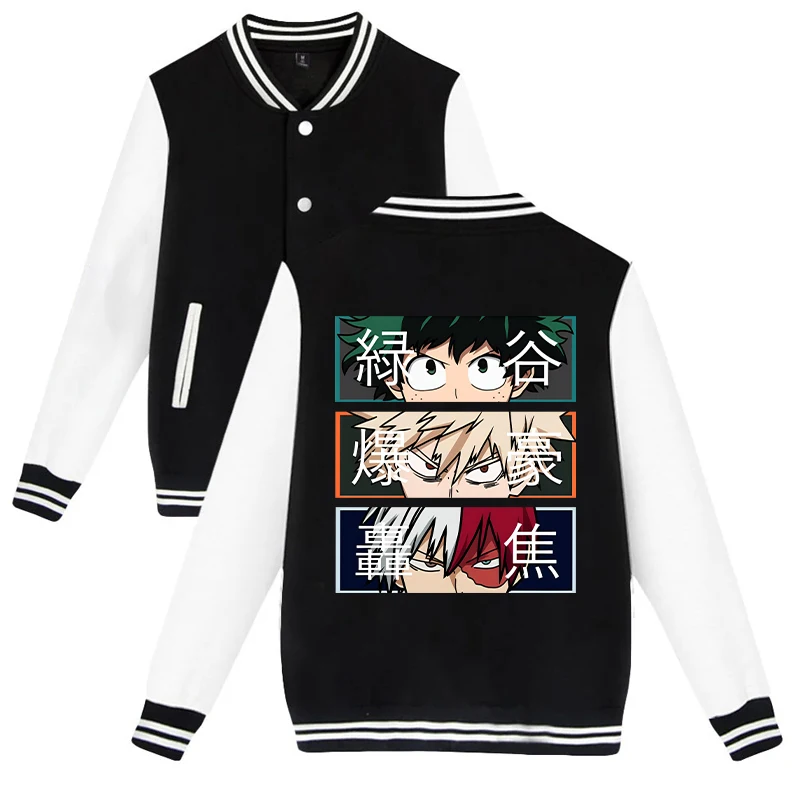 New Deku Bakugou Katsuki Todoroki Shoto Jacket Women Men Autumn Winter Baseball Jackets Sportswear Tops Coat