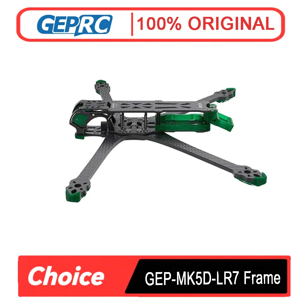 

GEPRC GEP-MK5D LR7 7-дюймовый комплект рамы для RC FPV Freestyle Drone с колесной базой 335 мм — легкий комплект дронов из углеродного волокна