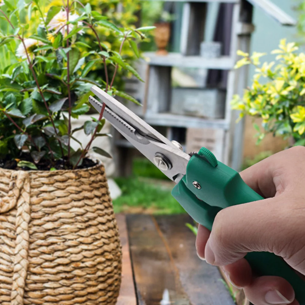 

1pc Stainless Steel Pruning Shears Garden Tool Non-Slip Handle Spring Design For Branch Cutting Rust-Resistant