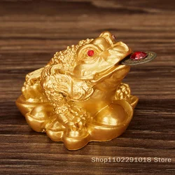 Lucky Golden Toad Ornament Three Legged Toad  Toad Coin Home Decoration Small Handicrafts And Ornaments