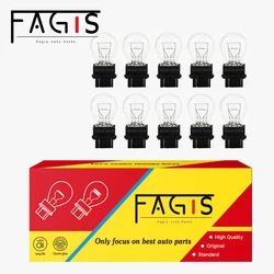 Fagis-Ampoule de clignotant externe de voiture transparente, lampe halogène, feu stop, feu arrière ambre blanc, T25, 3156, 3157, 12V, 21W, 21W, 5W, 10 pièces