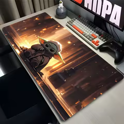 Anime Mouse Pad Gamer Computer Accessories Desk Mat Baby Y-yoda The M-mandalorian Playmat Gaming Deskmat Mousepad Large Carpet
