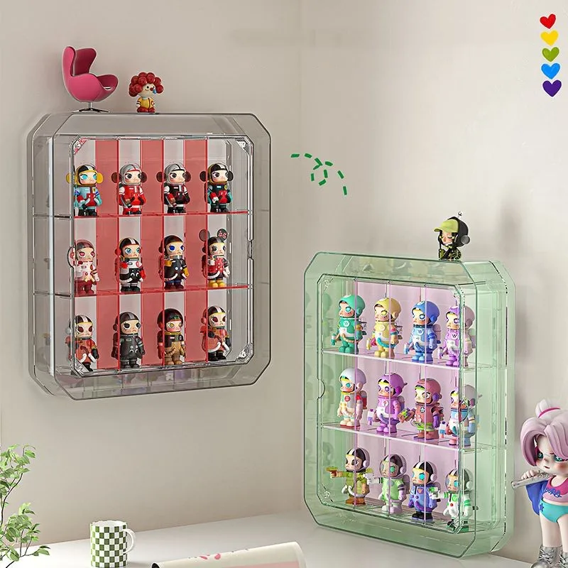 12 Grids Blind Box Display Stand Wall Hanging Picture Frame Dolls Decoration Cabinet Acrylic Display Box For POP-MART