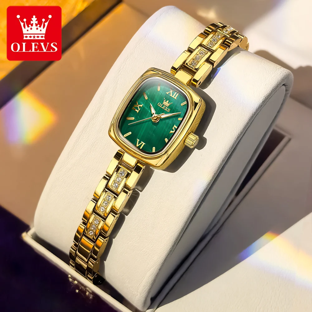 OLEVS 3695 Elegant Fashionable Women Watches Square Quartz Wristwatch Waterproof Watches For Woman Original Lady's Gift Reloj