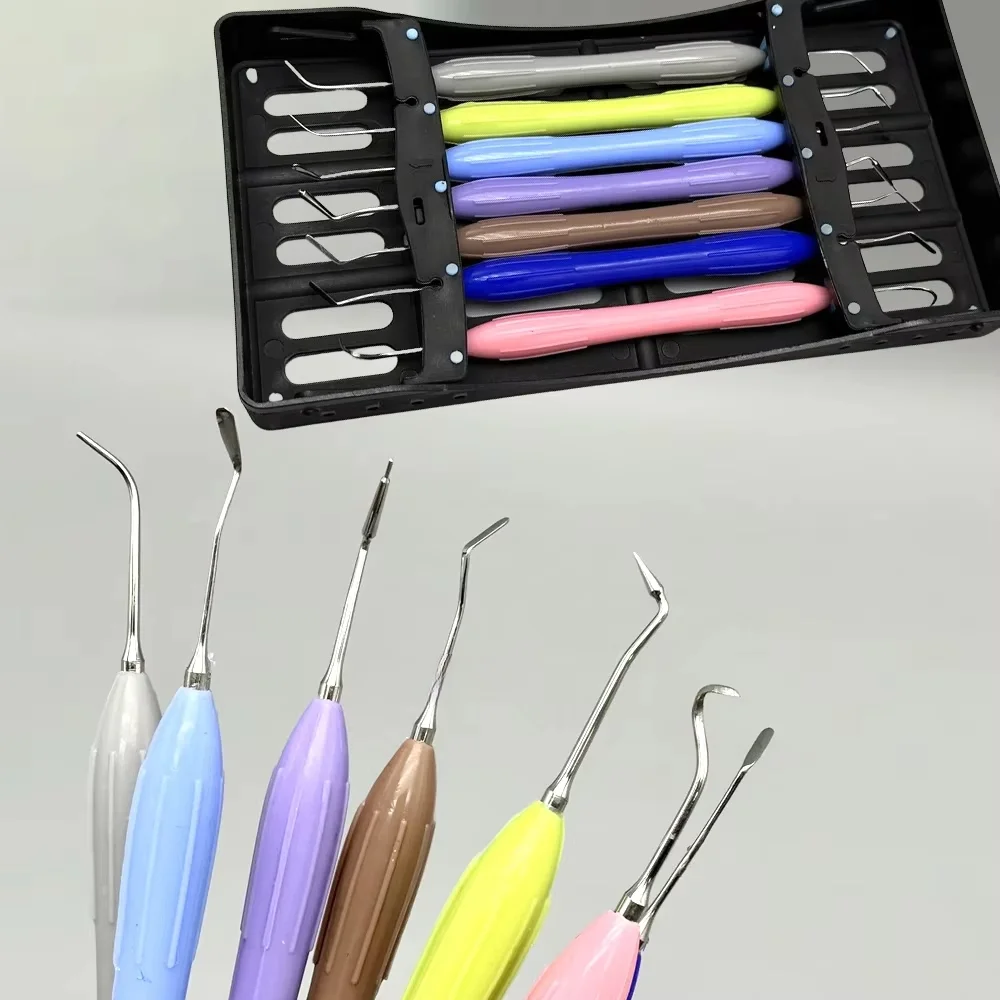 Dental Composite Resin Filling Kit with Silicone Handle Spatulas Aesthetic Restoration Instrument with Tray Spatula Filler