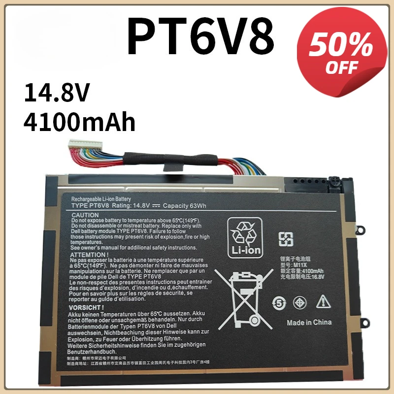 

PT6V8 Laptop Battery for Dell Alienware M11x P18G M14xR1 M14xR2 M11xR3 M11xR2 P06T 8P6X6 T7YJR P06T001 P18G002 KR08P6X6 312-0984