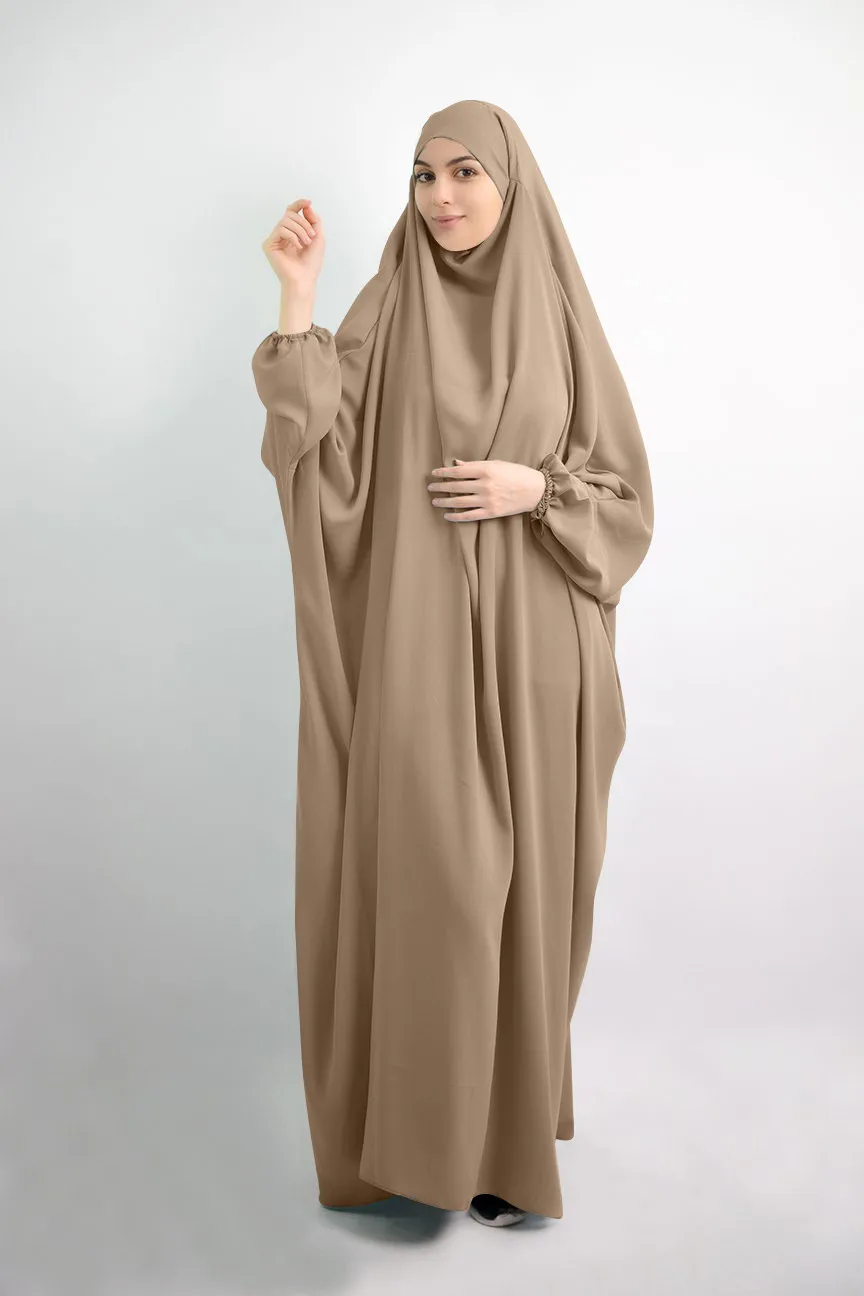 Islamic Clothing Prayer Jilbab Dubai Saudi Robe Turkish Modesty Muslin Dress Women Hooded Smocking  Muslim Abaya