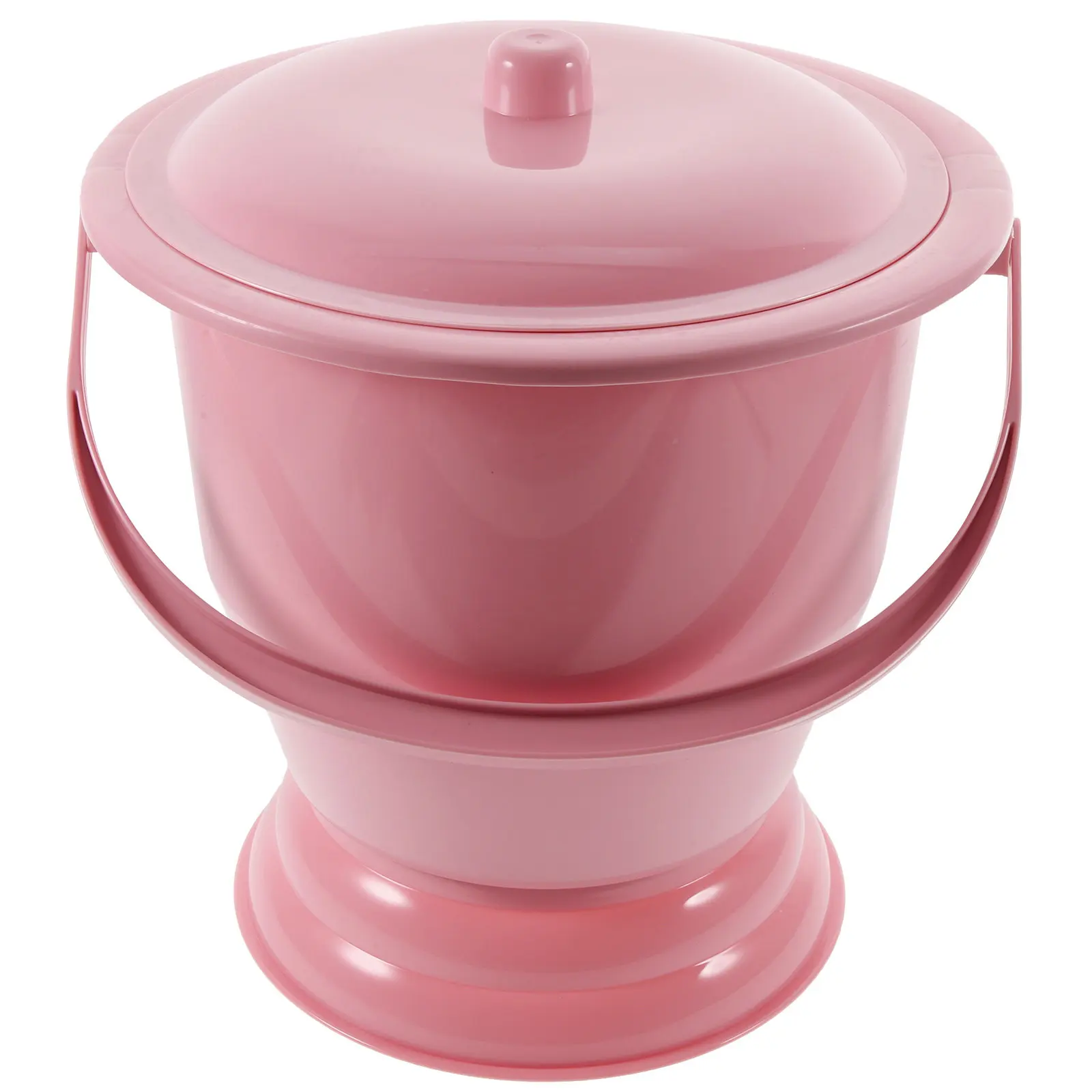1Pcs Premium Thick PP Portable Chamber Pot with Lid Hand Carry Urinal Bucket for Home Night Use Drop Resistant Non Slip Base