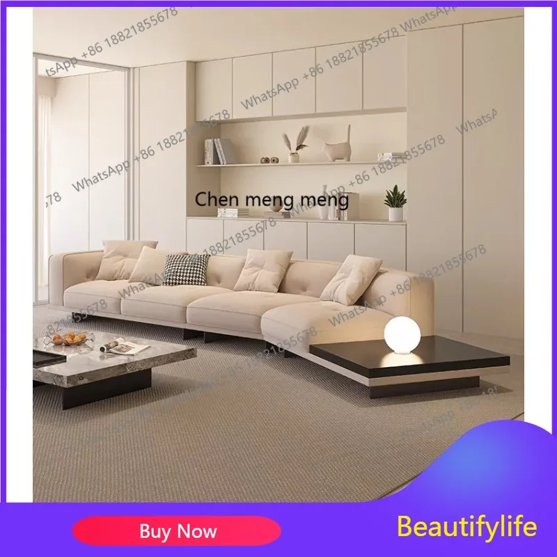 

B73 Sofa high-grade cotton and linen fabric combination corner large flat-layer special-shaped minimalist sofa, princess sofa