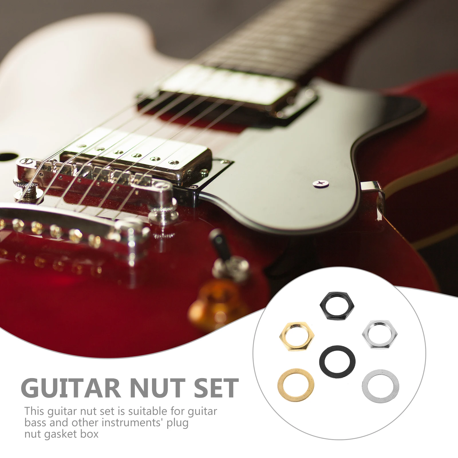 

12 set Guitar Input Jack Socket Nut 9.36Mm Output Replacement Metal Washers For Electric Guitar Bass Instrument Parts