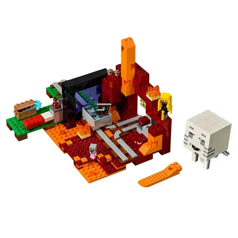 Blocs de Construct du portail de l'enfer de Nether، jouets en briques pour enfants، minifigurines d'anniversaire، 21243 cad #6