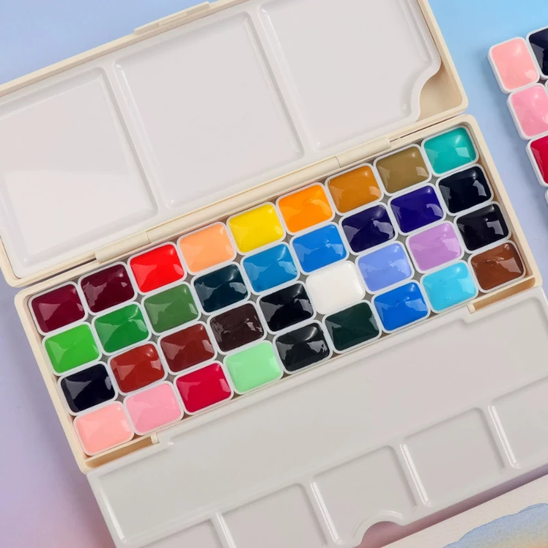 36 Color Watercolor Painting Material Package Mixed Coloring Art Painting Pigments Solid Watercolor High Concentration Pigment