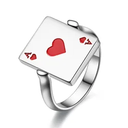 Fidget Rings for Women & Men Reversible Aces of Spades Playing Cards Rings Stackable Anxiety Rings Stress Relief Ring NA