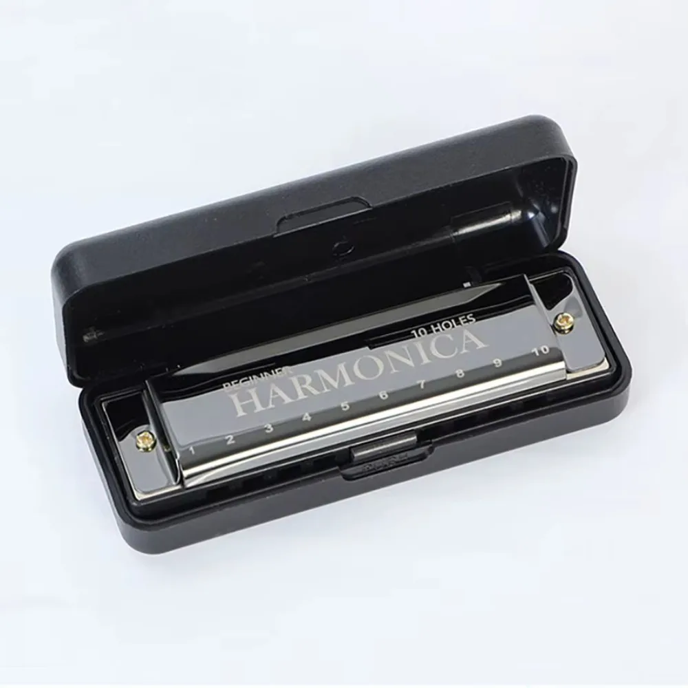 Harmonica Key of C 10 Hole Diatonic Harmonica C with Case for Beginner Students Kids Gift BLUES with Case