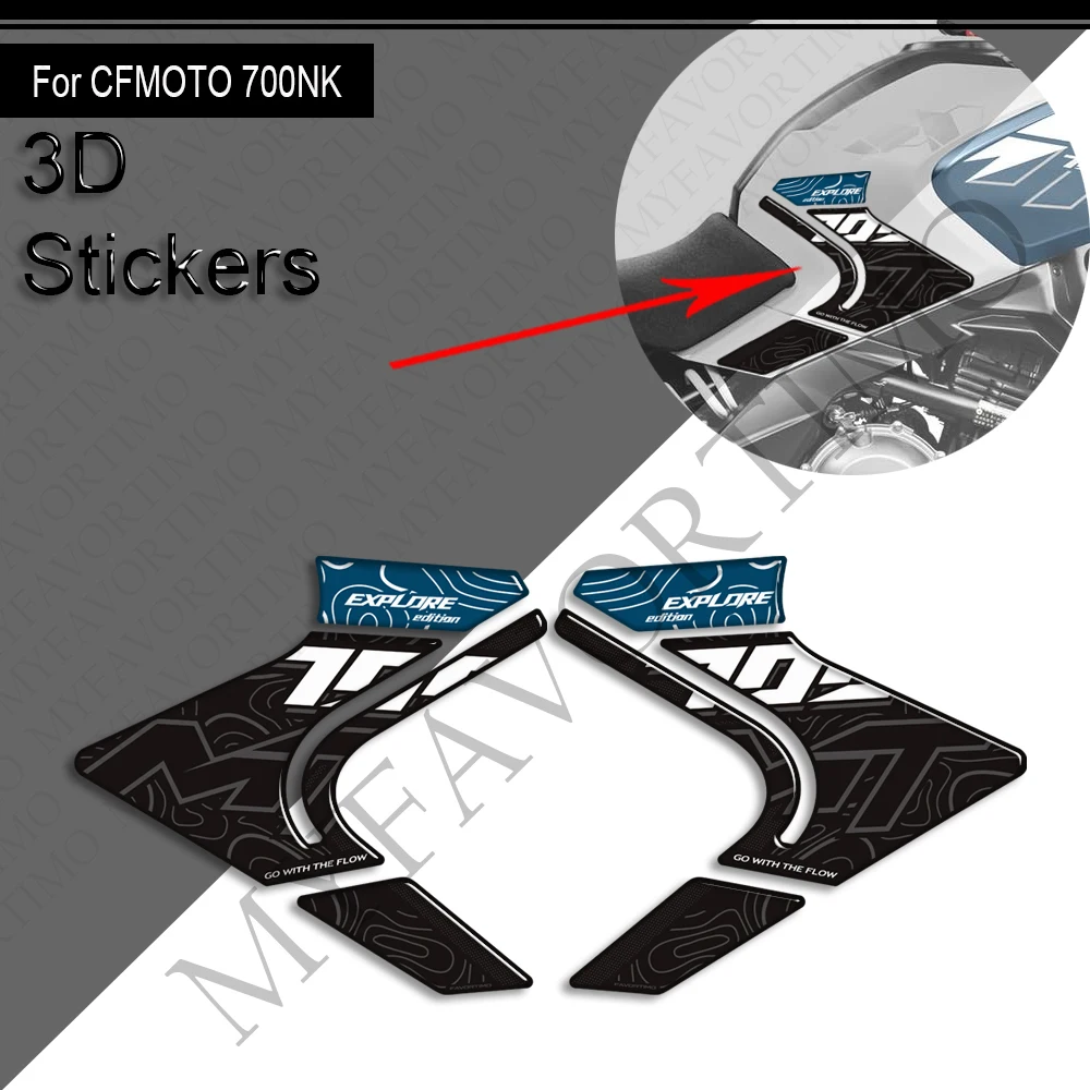ل CFMOTO 700MT 700 MT بجولة الدراجة مغامرة دراجة نارية خزان الوسادة ثلاثية الأبعاد الايبوكسي حماية ملصق مائي ﻿ 2023-2025