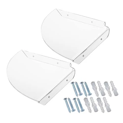 2 Pcs Bathroom Corner Shelf Punching Holes Rustproof Acrylic Shower Storage Rack Dropship