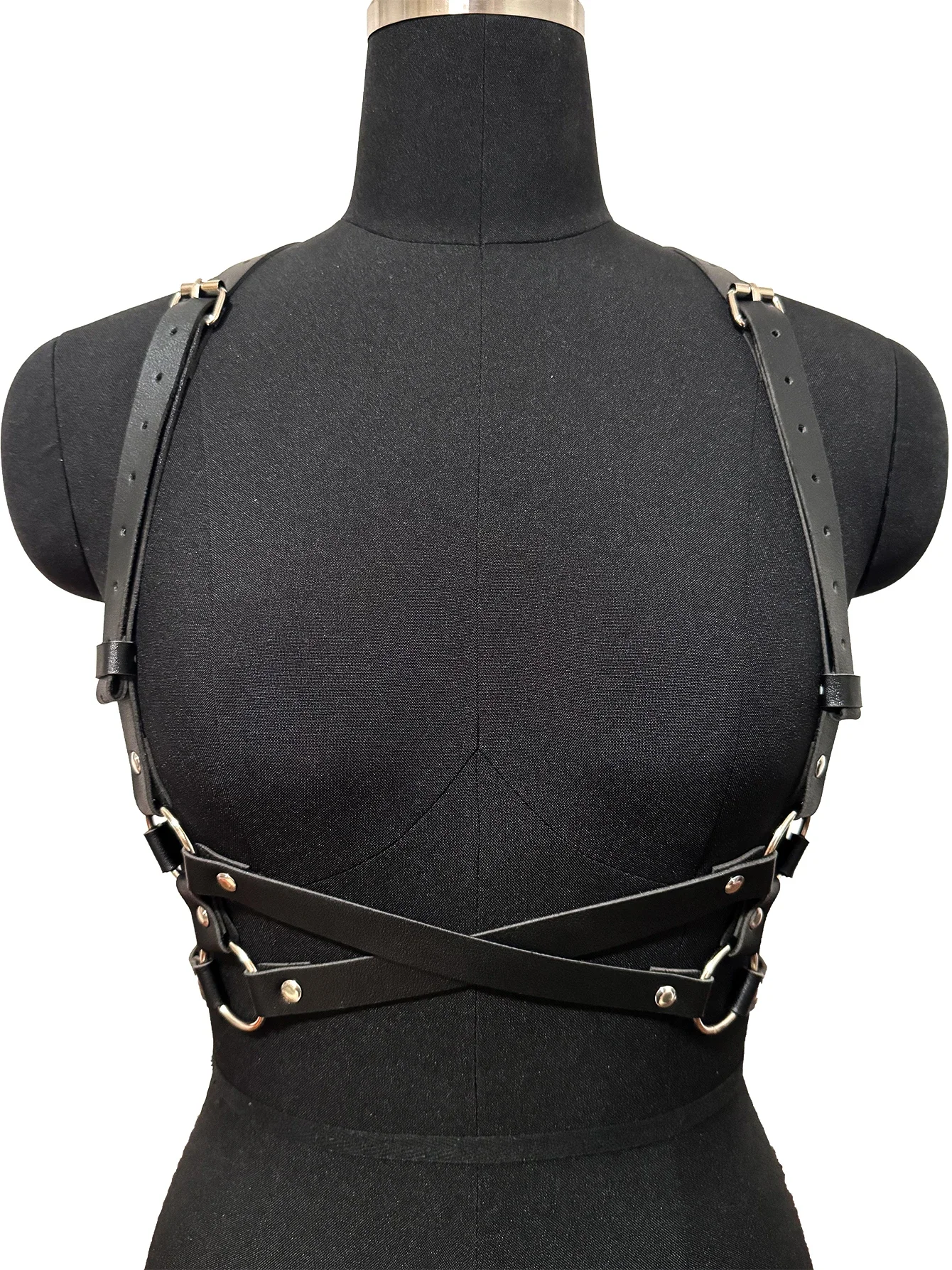 Plus Size Women Leather Chest Harness Belt Fashion Body Bondage Suspende Gothic Clothing Regulowana talia Akcesoria