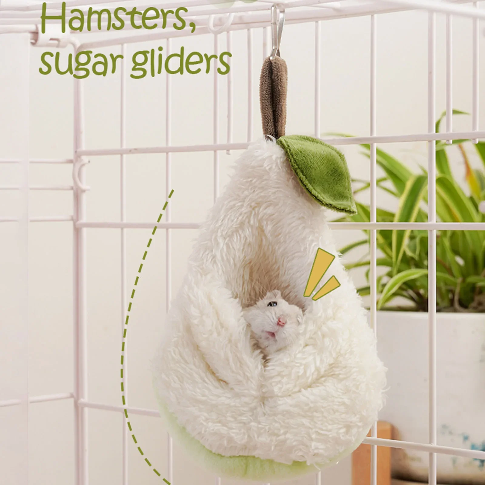 

Pear Shaped Hamster Pouch Bed Hanging Breathable Sugar Glider Hideout for Dwarf Bunny Guinea Pig Small Animals Supplies