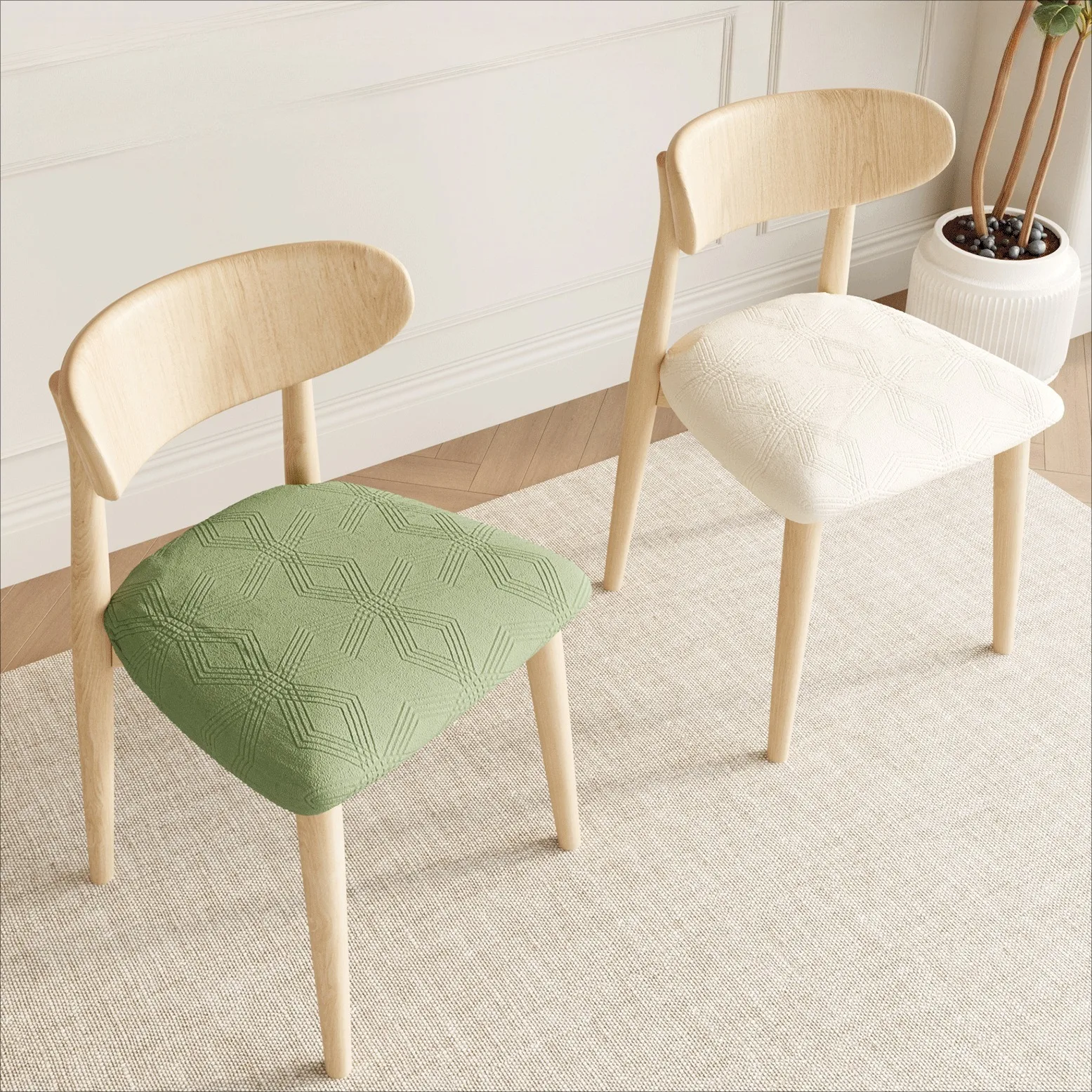 S/L Jacquard Chair Seat Covers Removable Washable Upholstered Covers Dining Room Chairs Protector Slipcovers Capa Para Cadeira