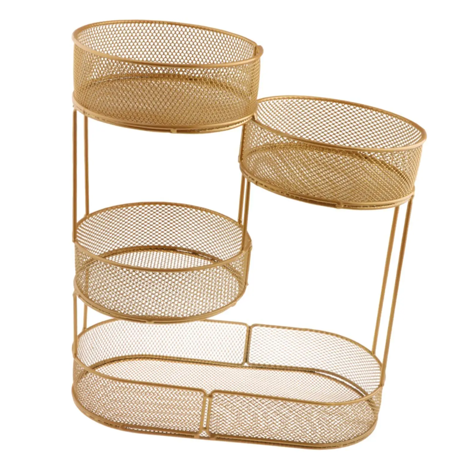 Countertop Fruit Basket Fruit Bowl Holder Kitchen Organizer Wire Basket Stand 4 Tier for Vegetable Fruit Pantry Dining Room