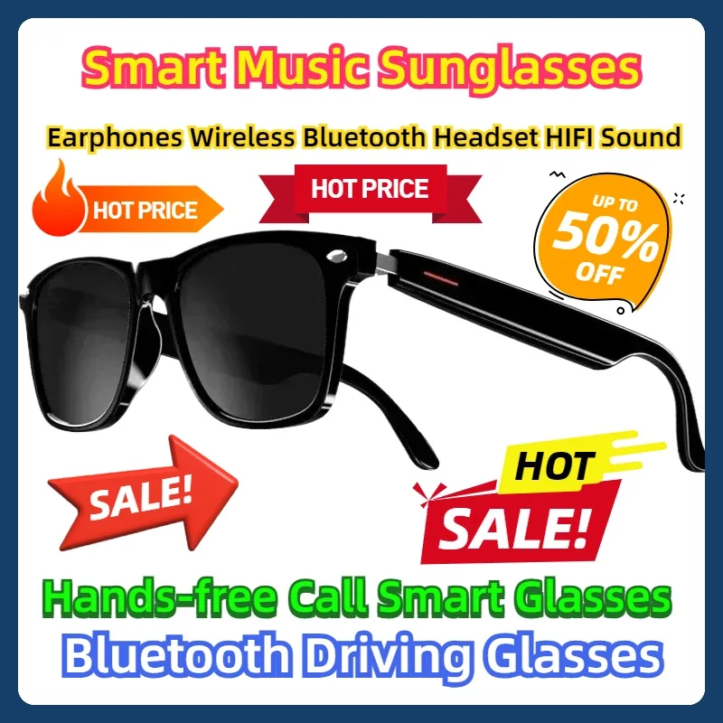 

Smart Music Sunglasses Earphones Wireless Bluetooth Headset HIFI Sound Headphone Driving Glasses Hands-free Call Smart Glasses