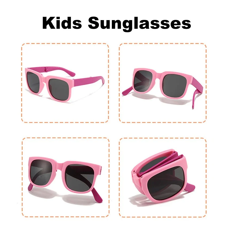 

New Fashion Children Foldable Sunglasses Kids Cute Lovely Colorful Travel Eye Protection Glasses Retro Sunglasses for Boys Girls