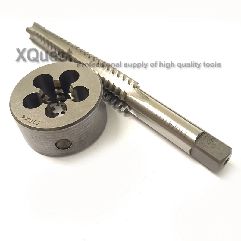 2PCS Metric Trapezoidal thread tap and Die set Tr16 T16 TR16X2 TR16X3 TR16X4 Left hand taps Right Round dies T16X2 T16X3 T16X4