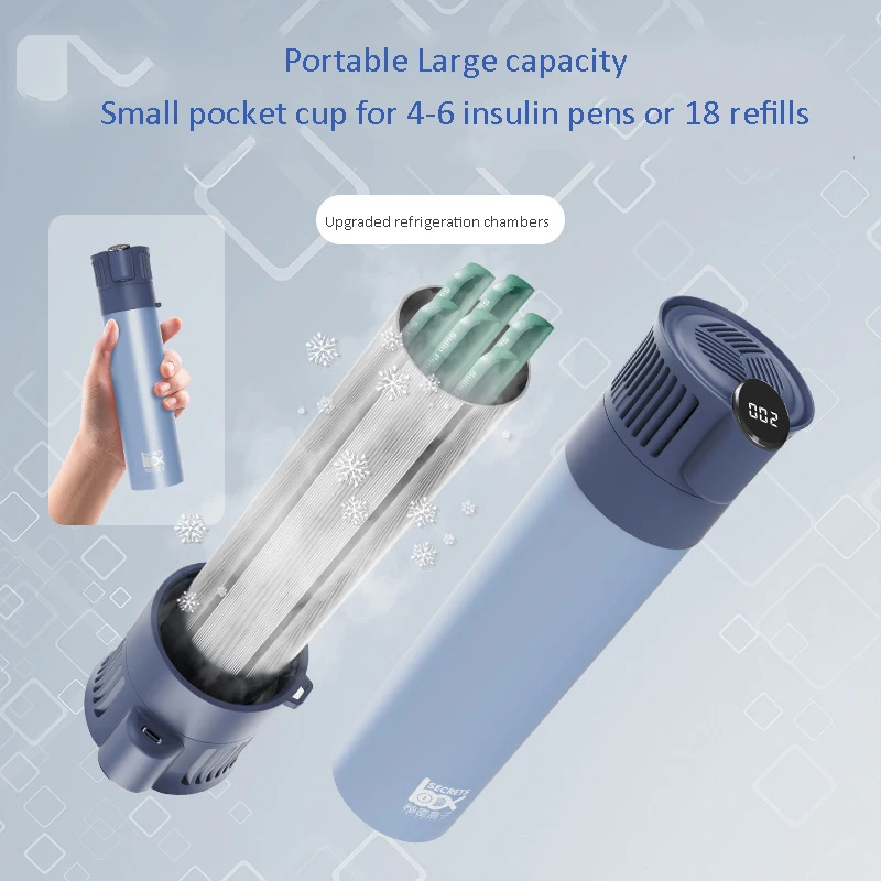 휴대용 인슐린 쿨러 박스 소형 냉장고 미니 로딩 의학 특수 휴대용 자동차 충전 냉동 컵