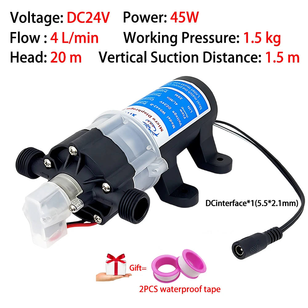 dc24v-automatic-micro-diaphragm-water-pump-4l-min-20m-lift-low-noise-self-priming-for-rv-yacht-agricultural-irrigation-floor-hea