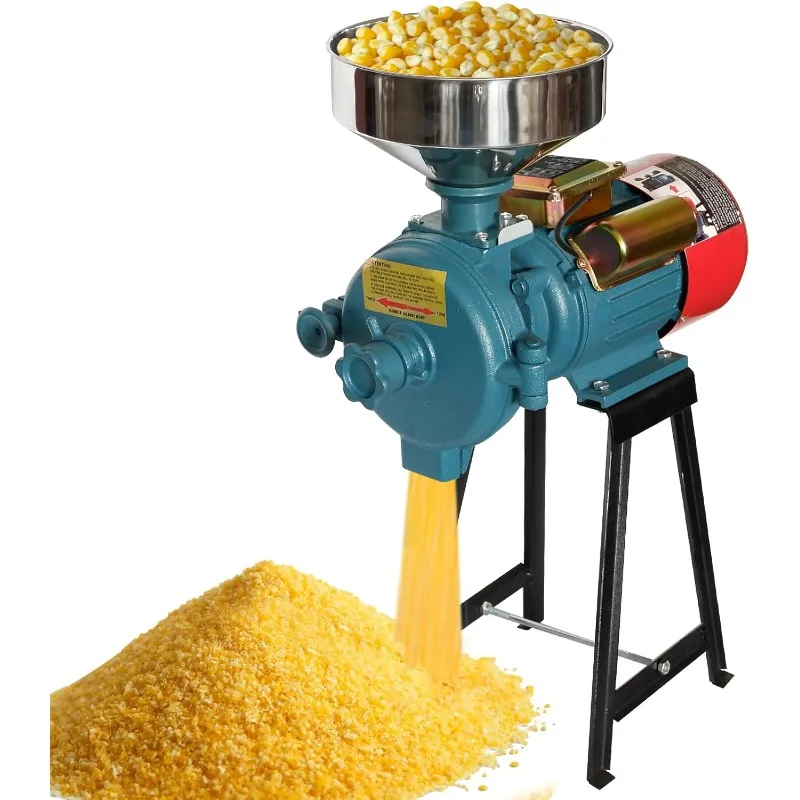 Electric Grain Mill Grinder Corn Grinder, 110V 3000W Commercial Corn Mill Grinder Machine Feed Mill Wheat Grinder