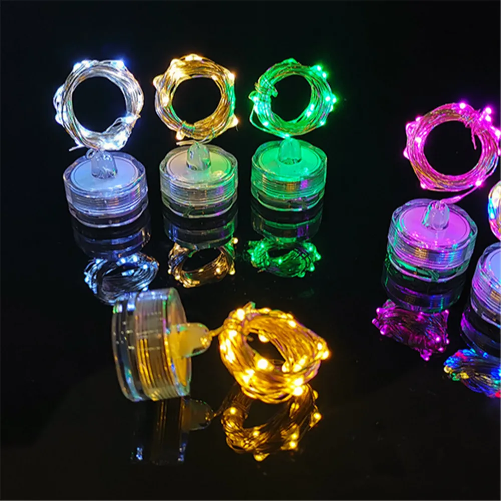 

LED Submersible Lights, Copper Wire String Lights with Button Battery Box, Plum Blossom Shaped Waterproof String Lights