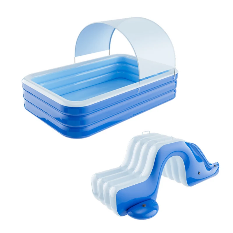 Swimming Pool Inflatable Pools Children's Family Outdoor Party Sun Shade Folding Swimming Pool Slides for Kids Babies
