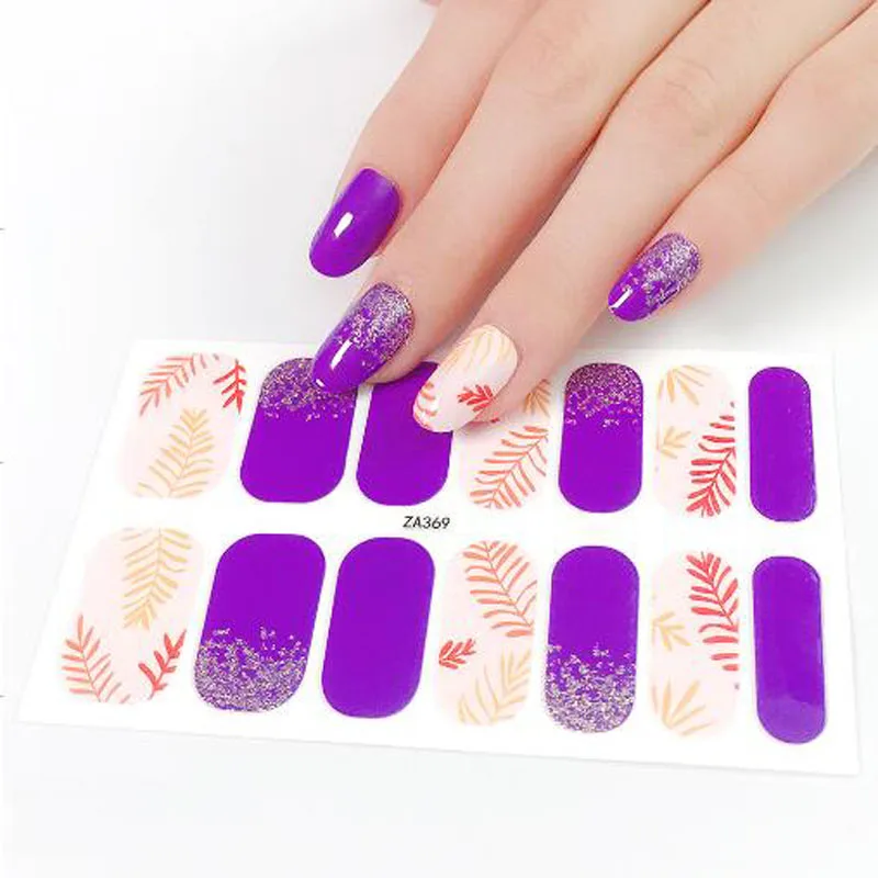 Adesivi per unghie adesivi fai-da-te Donne Salon Nail Wraps Nail Art Polish Decalcomanie Decori Copertura completa Punte per unghie finte Cursore per manicure