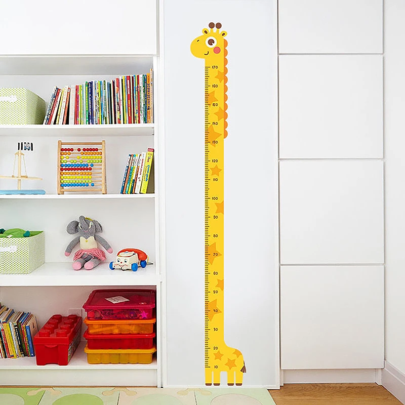 1pc Cartoon Animals Height Measure Wall Sticker Giraffe Wallpaper Child Growth Ruler Growth Chart For Kids Bedroom Baby Nursery