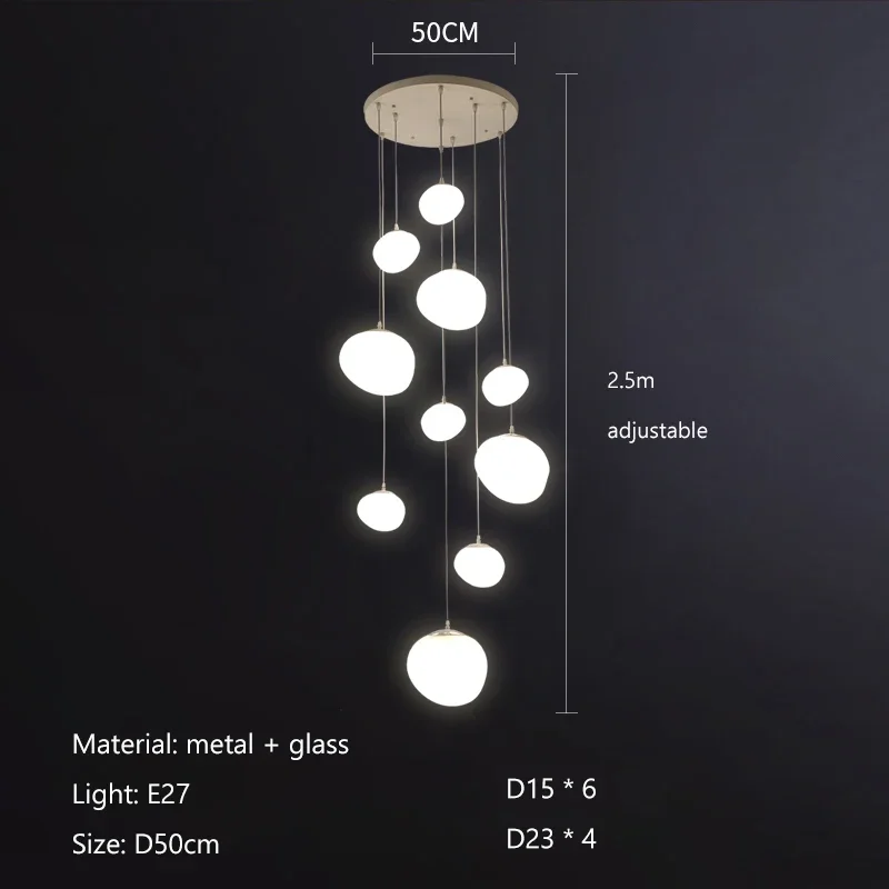 Ayilong Gregg Glas Hängelampe Weiß 6