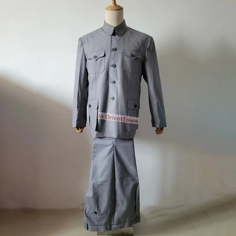 Zhongshan Suit Historical Figure Stage Costume National Army Cadres Clothing China 1950s - 1980s Cadres Village Leaders Clothing