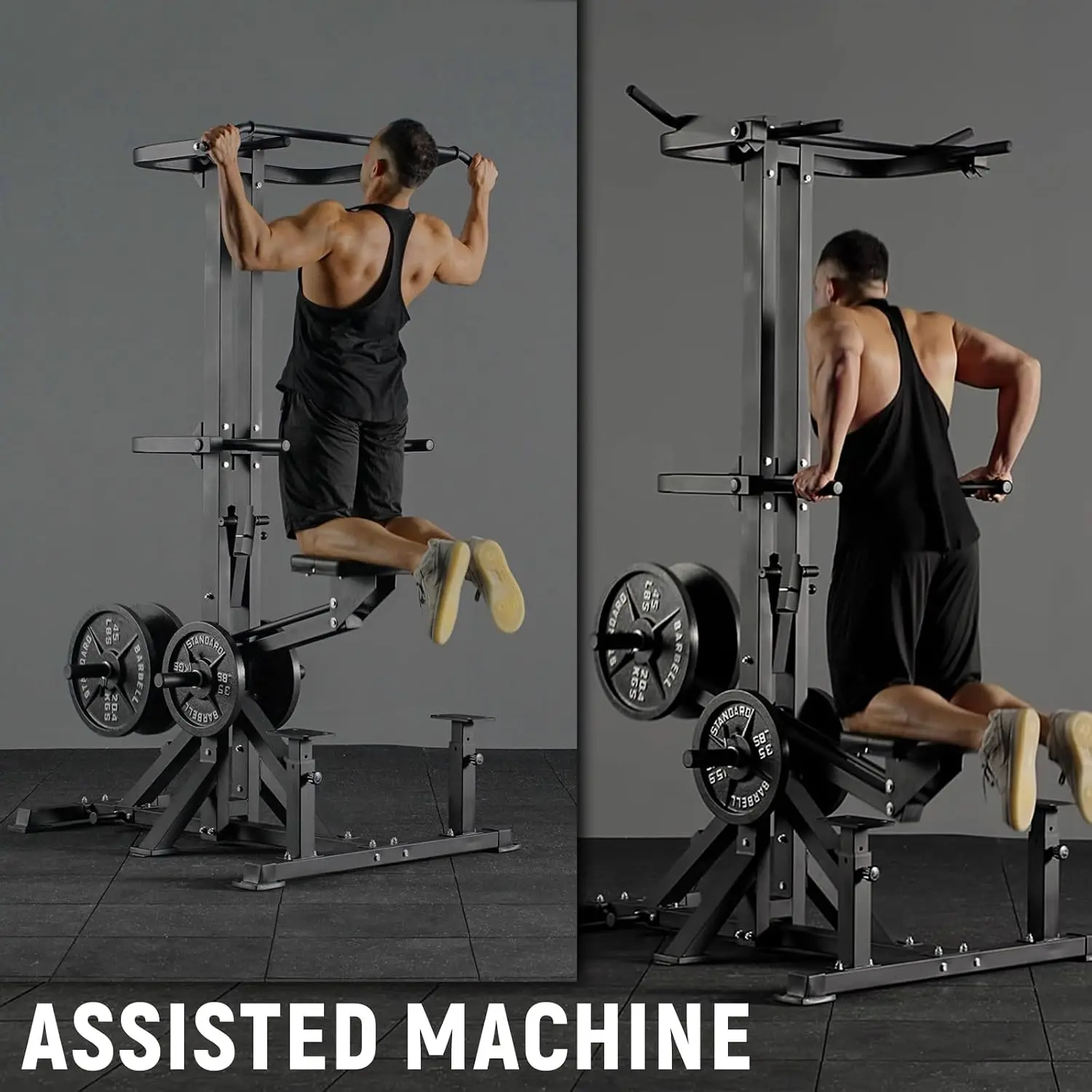 Assisted Pull Up Machine,  600LBS Leverage Assisted Chin and Dip Machine, 4 in 1 Plate Loaded Gym Equipment, Pull, Customized