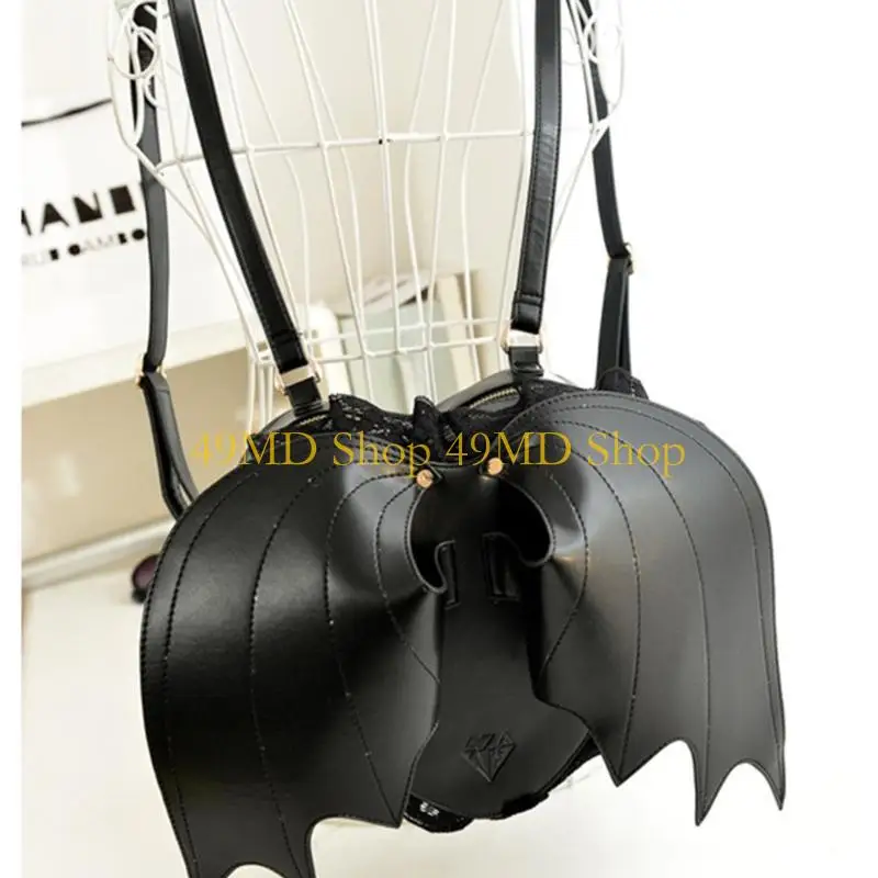 49md Fonctionnel Bat Wing Lace Work Pu Rucksack Gothic Day Pack pour les professionnels