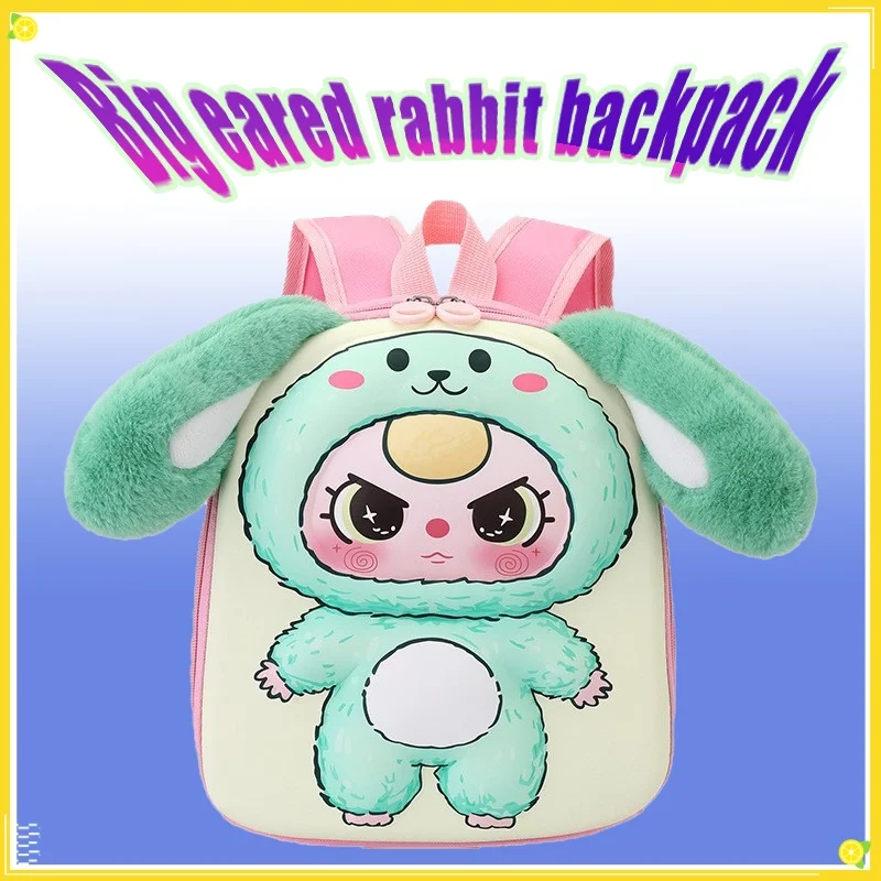 

Cute Big-Eared Rabbit Children's Backpack Breathable Lightweight Cartoon Anime Dual-shoulder Bag Creative Personalized Design