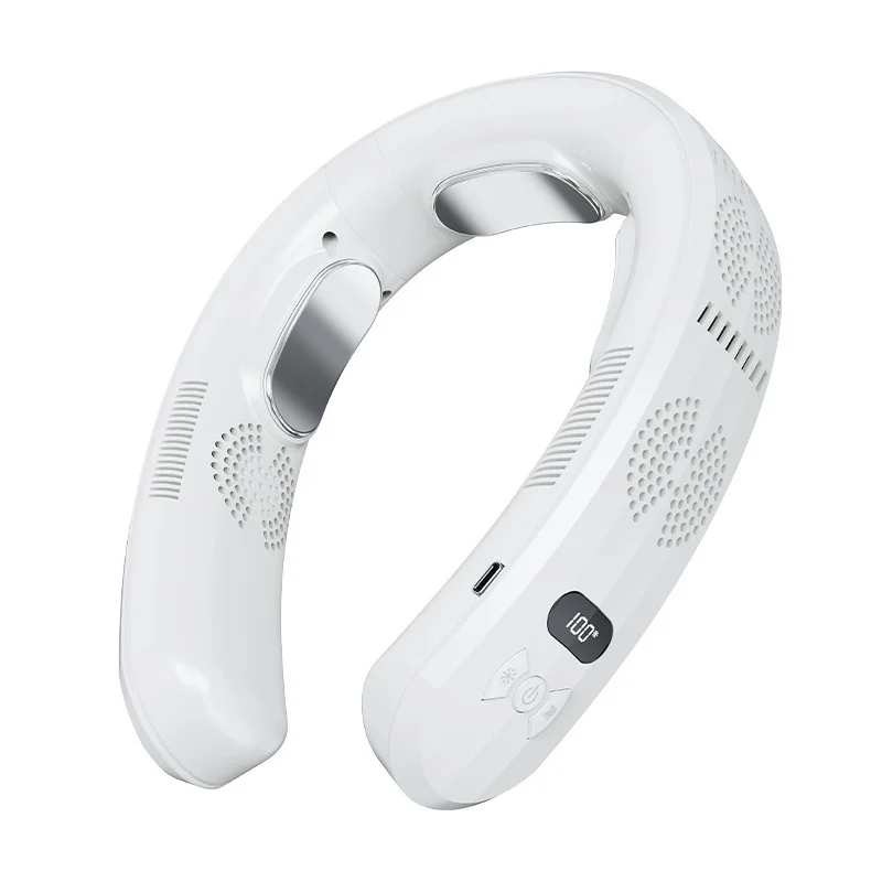 مروحة الرقبة الصغيرة المحمولة مروحة الخالية من الشفرة USB قابلة للشحن المشجعين معلقة بدون أوراق تبريد الهواء المشجعين يمكن ارتداؤها حول الرقبة