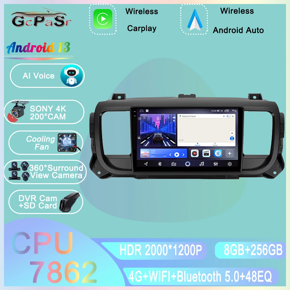 

Car Video For Citroen Jumpy 3 SpaceTourer For Peugeot Expert 3 For Toyota Proace 2016 - 2021 Android GPS Navigation Multimedia