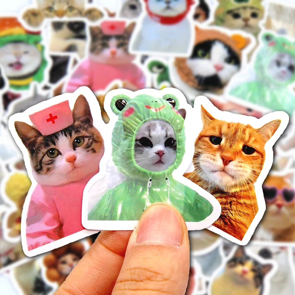 10/50/100PCS Funny Cat Pet Meme Graffiti Stickers DIY Scrapbook Notebook Laptop Luggage Cute Animal Decals Sticker for Toys Gift