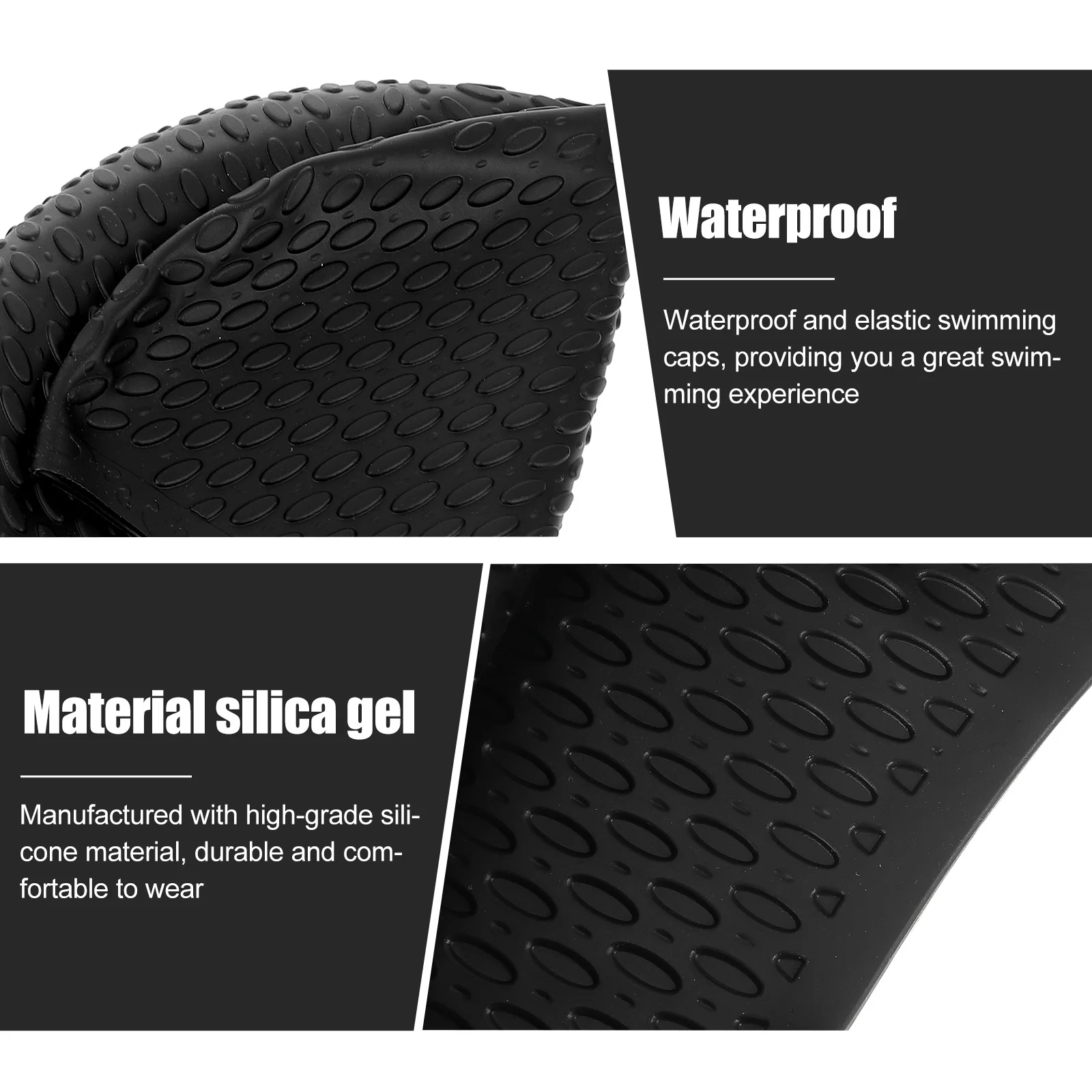 

Waterproof Silicone Swimming Caps Comfortable Lightweight Bathing Hat for Adults Summer Shower Head Protection