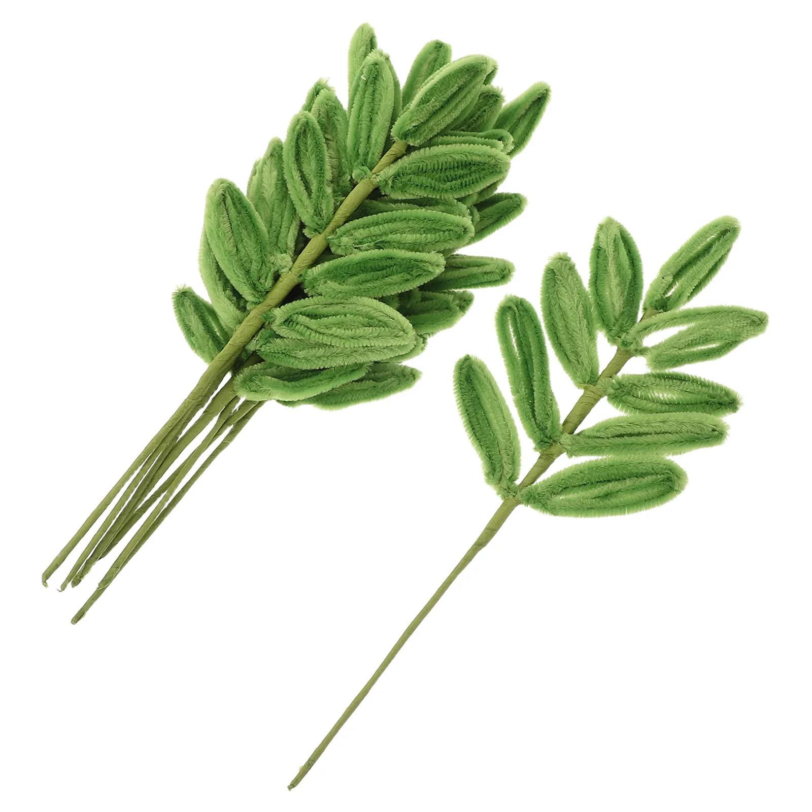 

8Pcs Green Chenille Stem Crafts Vibrant Faux Leaf Picks Wedding Table Decor Spring Vase Filler Centerpiece Pipe Cleaners