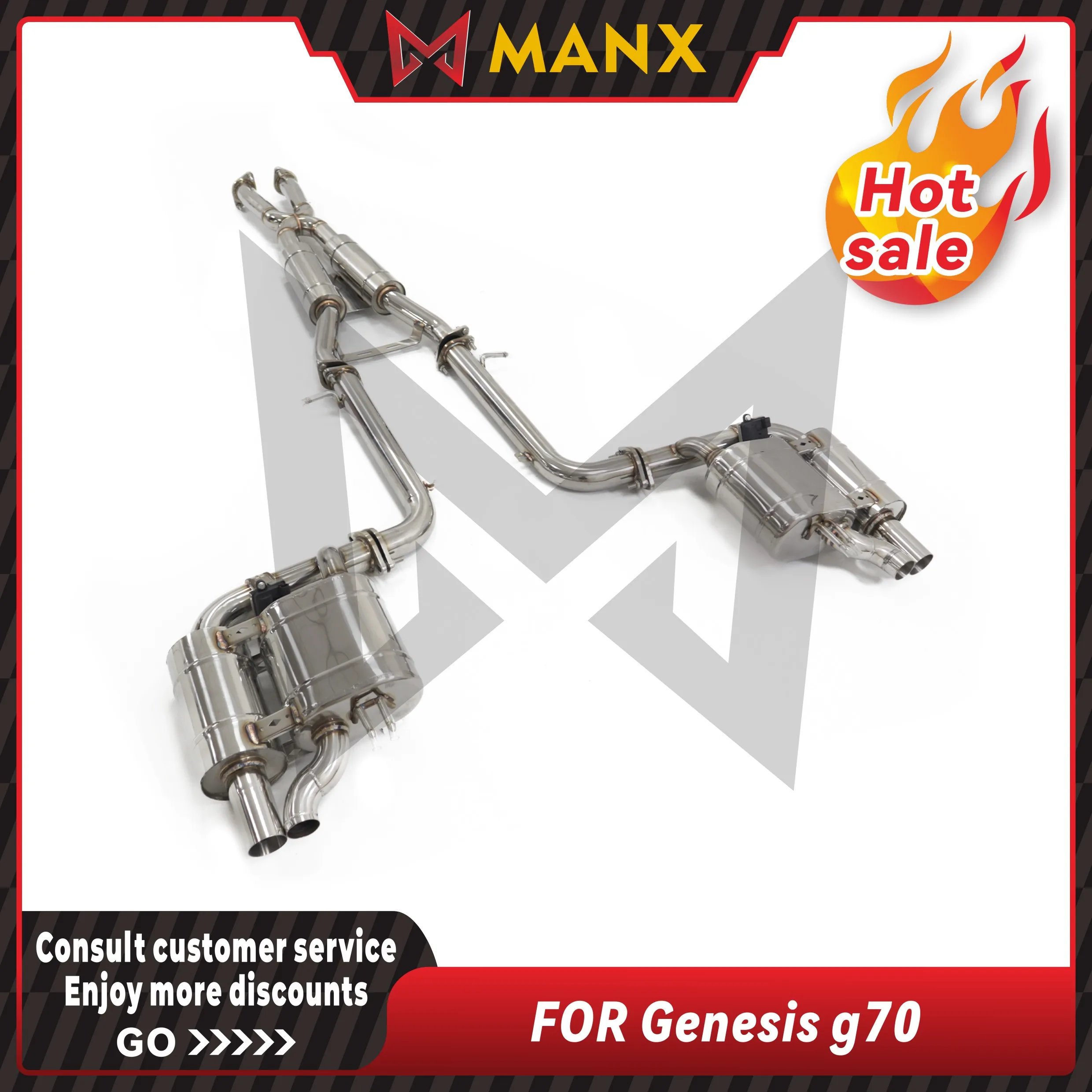 

MANX Car Exhaust system for Genesis g70 Stainless steels Catback Performance exhaust pipe with remote control valve