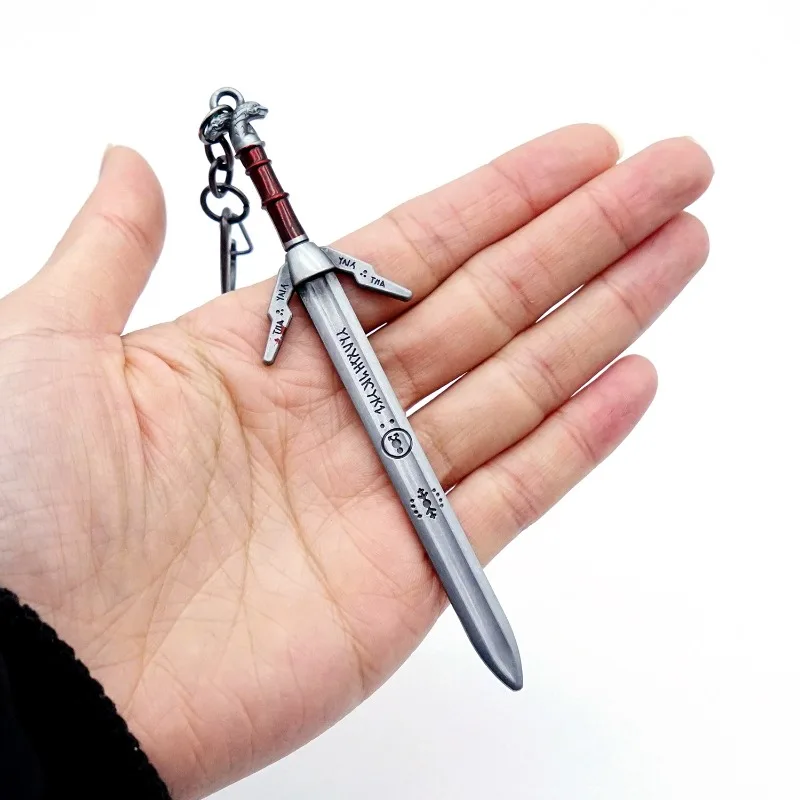 12 سنتيمتر/4.72in البرية الصيد الذئب رئيس المفاتيح شيطان هنتر قلادة الأبيض الذئب جيرالت الصلب السيف الحلي جمع سطح المكتب هدية