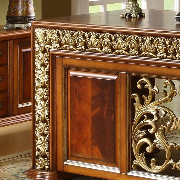 Custom desk and chair combination European carved desk boss table manager conference table American style