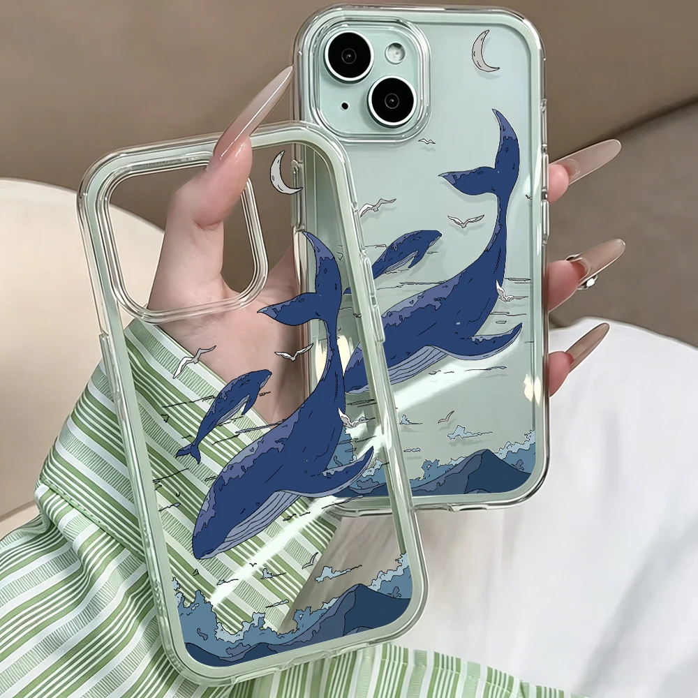 Kreative Wal-Design Transparente 2-in-1 Handyhüllen für iPhone 17 11 12 13 14 15 16 17 Pro Max Plus XR X Air Stoßfeste Hülle – Detail 5