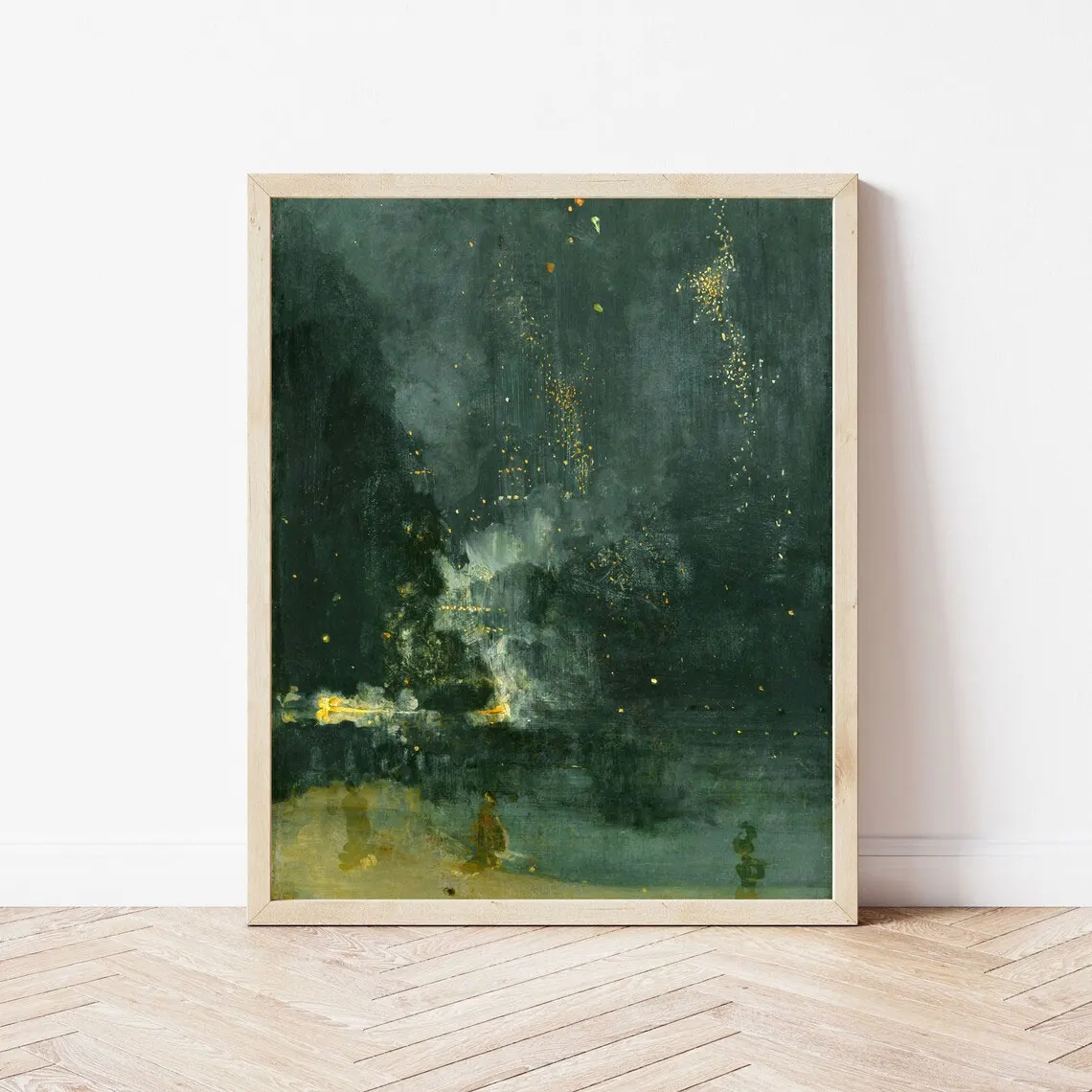 Nocturne in Black and Gold - Falling Rocket by James McNeill Whistler | Abstract Painting Print | Modern Printable Wall Art Digi